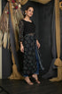 OWO THE LABEL Women Dress Long Black Colour Dress With Front Slit Pattern (OTL-DRS1094)